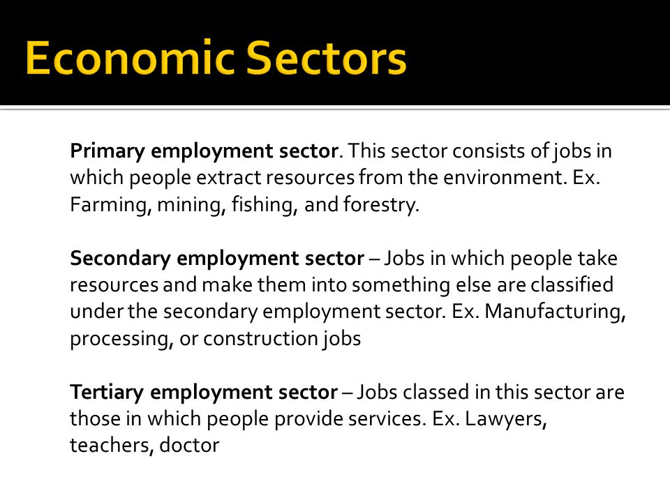 What Are Primary, Secondary & Tertiary Economic Sectors?